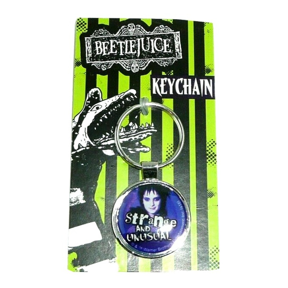 Beetlejuice Metal Keychain Lydia Deetz Goth Strange and Unusual Halloween Movie